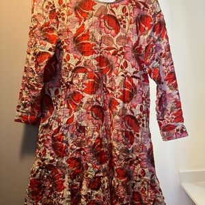 Floral Red and Pink Dress